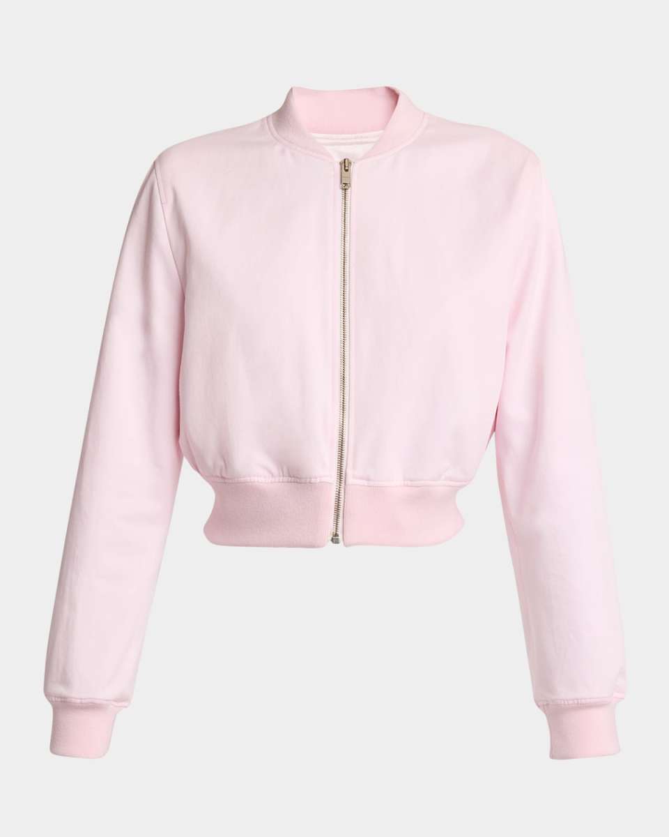 Embroidered Crop Bomber Jacket